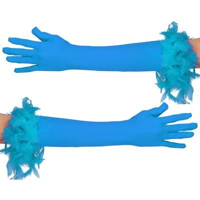 Gants longs "glamour", turquoise