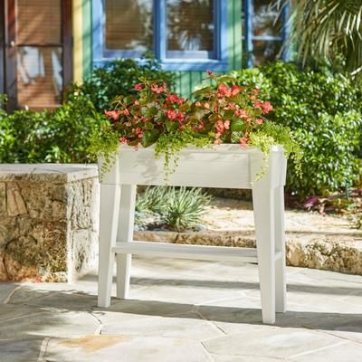 36"W Raised Planter by BrylaneHome in White
