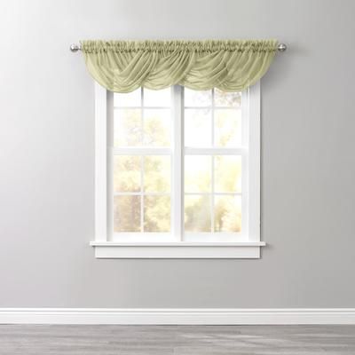 BH Studio Sheer Voile Toga Valance by BH Studio in Sage Window Curtain