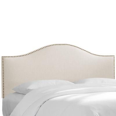Ashland Nail Button Headboard by Skyline Furniture in Linen Talc (Size KING)