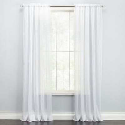 BH Studio Sheer Voile Rod-Pocket Panel Pair by BH Studio in White (Size 120"W 95" L) Window Curtains