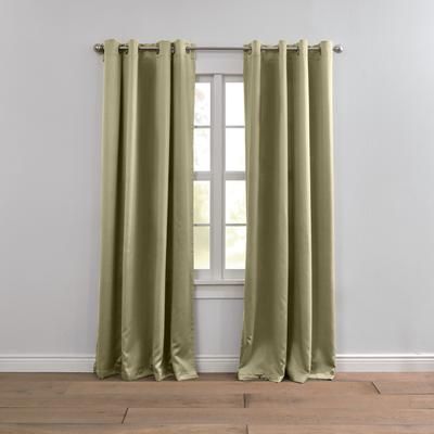 Wide Width BH Studio Room-Darkening Grommet Panel by BH Studio in Sage (Size 54" W 84" L) Window Curtain