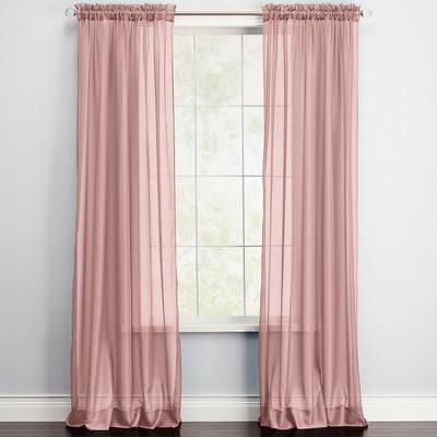 BH Studio Sheer Voile Rod-Pocket Panel Pair by BH Studio in Pale Rose (Size 120"W 84" L) Window Curtains