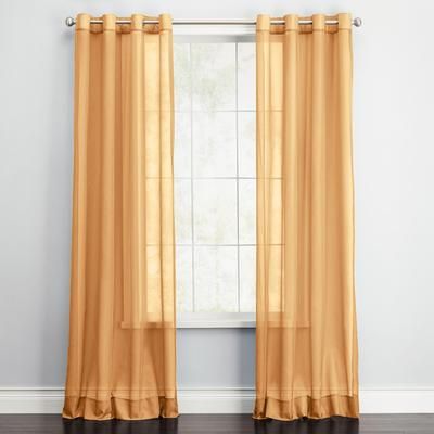 Wide Width BH Studio Sheer Voile Grommet Panel by BH Studio in Gold (Size 56" W 108"L) Window Curtain