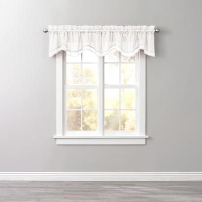 BH Studio Sheer Voile Layered Valance by BH Studio in Eggshell Window Curtain