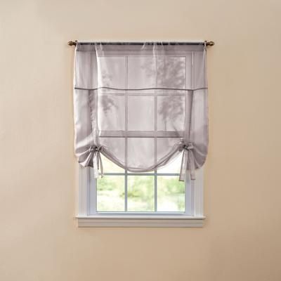 Wide Width BH Studio Sheer Voile Tie-Up Shade by BH Studio in Slate (Size 44" W 44" L) Window Curtain