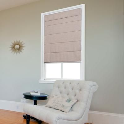 Wide Width Cordless Quinn Large Fold Roman Shade by Whole Space Industries in Camel (Size 27" W 64" L)