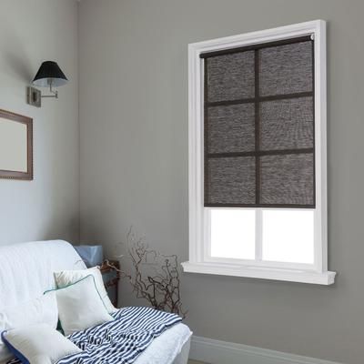 Wide Width Cut-to-Width Spring Natural Roller Shade by Whole Space Industries in Black (Size 63" W 64" L)