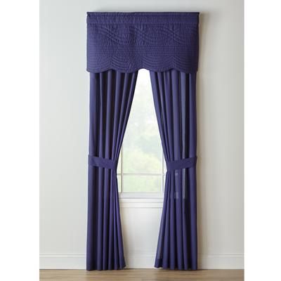 Florence Panel Set with Tiebacks by BrylaneHome in Navy Curtain