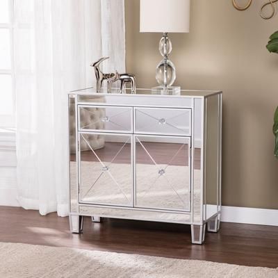Mirage Mirrored Cabinet by SEI Furniture in Silver