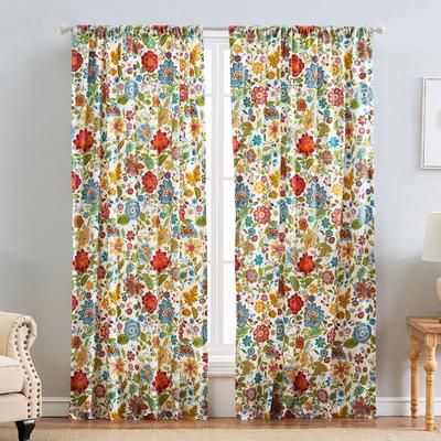 Wide Width Astoria Curtain Panel Pair by Greenland Home Fashions in White (Size 84" W 63" L)