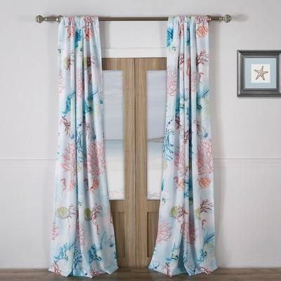 Wide Width Sarasota Curtain Panel Pair by Barefoot Bungalow in Multi (Size 84" W 84" L)
