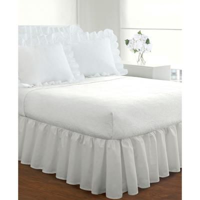 Fresh Ideas Ruffled 2-Pack Poplin Pillow Sham Set by Levinsohn Textiles in White (Size KING)