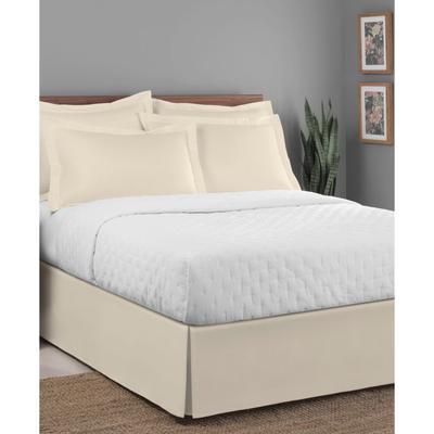 Luxury Hotel Classic Tailored 14" Drop Ivory Bed Skirt by Levinsohn Textiles in Ivory (Size QUEEN)