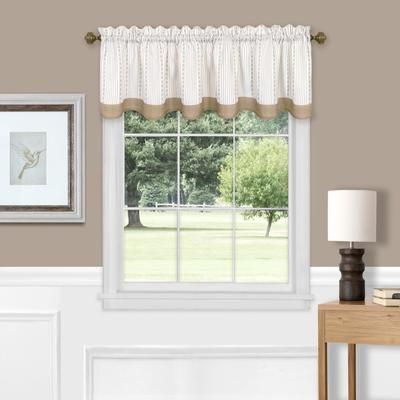 Wide Width Westport Window Curtain Tier Pair and Valance Set by Achim Home Décor in Taupe (Size 58" W 24" L)