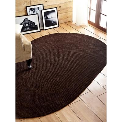 Better Trends Chenille Solid Braid Collection Reversible Indoor Area Utility Rug in Vibrant Colors, by Better Trends in Chestnut (Size 42X66 OVAL)