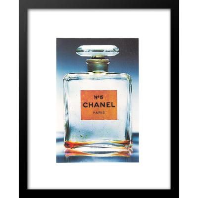 Classic Chanel Perfume Bottle Clear 14" x 18" Framed Print by Venice Beach Collections Inc in Clear