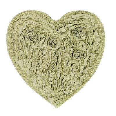 Bellflower Heart Bath Rug by Home Weavers Inc in Green