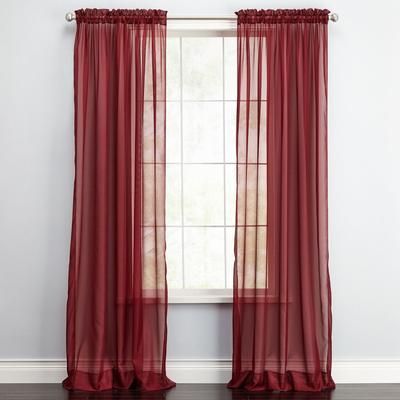 BH Studio Sheer Voile Rod-Pocket Panel Pair by BH Studio in Burgundy (Size 120"W 63" L) Window Curtains