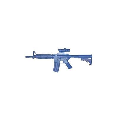 Blueguns Colt M4 Commando Training Rifle Not Weighted No Light/Laser Attachment Flat Top Open Stock Fwd Rail ACOG Sight Blue FSM4CFTRACOG