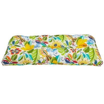 BH Performance Fabric Tufted Wicker Settee Cushion by BrylaneHome in Carolina Thick Patio Outdoor Bench Sofa Loveseat Padding