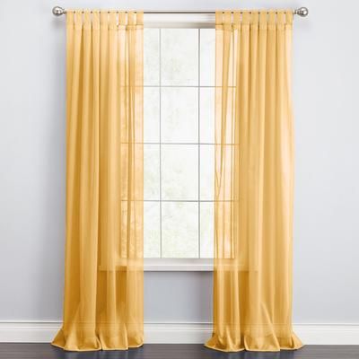 Wide Width BH Studio Sheer Voile Tab-Top Panel by BH Studio in Daffodil (Size 60" W 95" L) Window Curtain