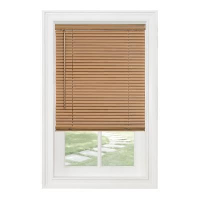 Wide Width Cordless GII Morningstar 1" Light Filtering Mini Blind Woodtone by Achim Home Décor in Wood (Size 33" W 72" L)