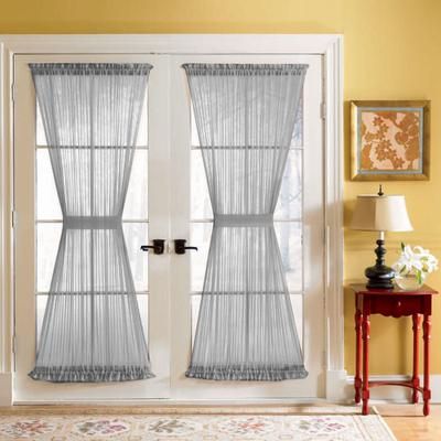 Wide Width BH Studio Sheer Voile Door Panel With Tiebacks by BH Studio in Slate (Size 60" W 63" L) Window Curtain