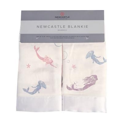 Under The Sea Mermaid Bamboo Muslin Security Baby Blankie - Newcastle Classics 3614