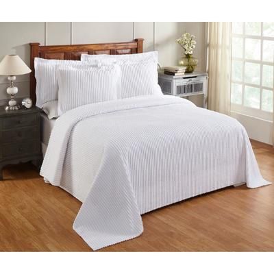 Better Trends Jullian Collection in Bold Stripes Design Bedspread by Better Trends in White (Size QUEEN)
