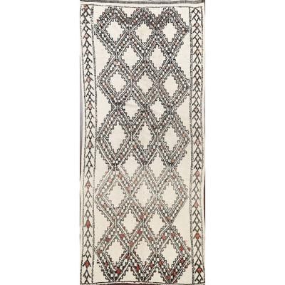 Antique Geometric Vegetable Dye Authentic Moroccan Area Rug Handmade - 5'6" x 10'11"