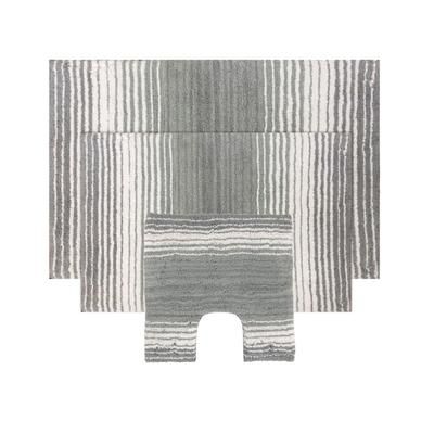 Gradiation 3-Pc. Bath Rug Set by Home Weavers Inc in Grey (Size 3 RUG SET)