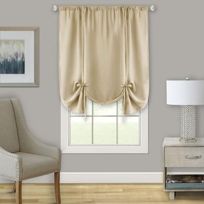 Wide Width Darcy Window Curtain Tie Up Shade - 58x63 by Achim Home Décor in Tan (Size 58" W 63" L)