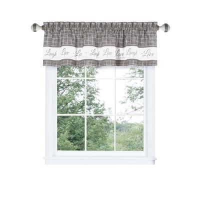 Live, Love, Laugh Window Curtain Valance - 58x14 by Achim Home Décor in Grey
