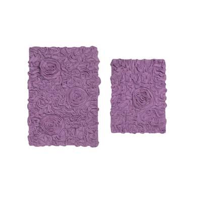 Bell Flower 2-Pc. Bath Rug Collection by Home Weavers Inc in Purple