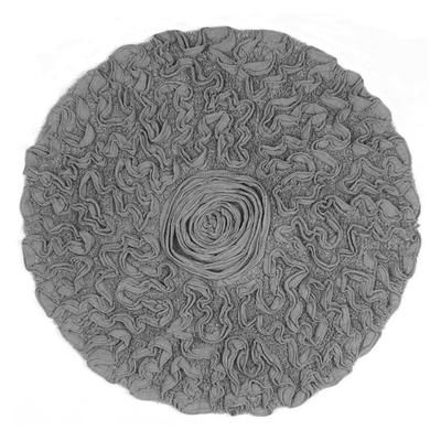 Bell Flower Round Bath Rug Collection by Home Weavers Inc in Grey (Size 30" ROUND)
