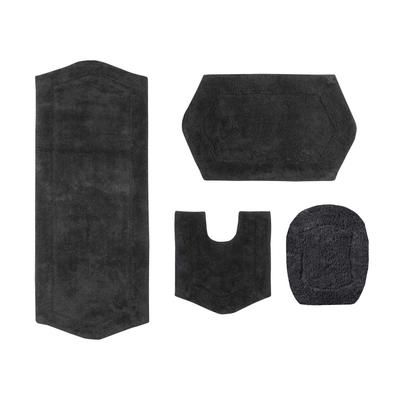 Waterford 4-Pc. Set Bath Rug Collection With Lid Cover by Home Weavers Inc in Grey