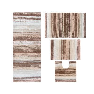 Gradiation 4-Pc. Set Bath Rug Collection by Home Weavers Inc in Beige