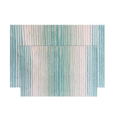Gradiation 2 Piece Set Bath Rug Collection by Home Weavers Inc in Turquoise