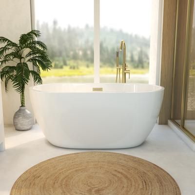 Randolph Morris Hudson 55 Inch Acrylic Double Ended Freestanding Tub - No Faucet Drillings RMA340-BB