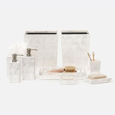 Andria Countertop Collection - Pearlized, Brush Holder in Pearlized - Frontgate
