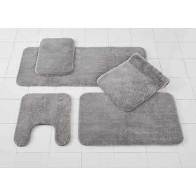 Wide Width The Elegance Bath Rug Collection - Bath Rug by BrylaneHome in Silver (Size 17" W 24" L)