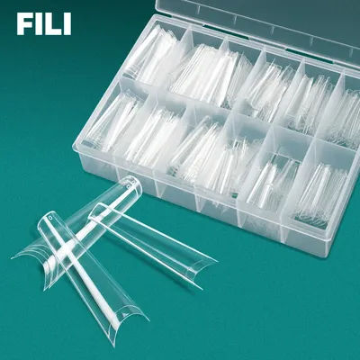 XL ongles conseils 1000-240 pièces naturel clair cercueil français faux ongles conseils demi couverture acrylique ongles Capsule c-courbe faux ongles