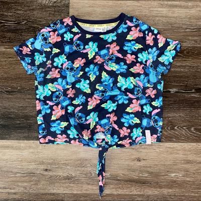 Disney Tops | Disney | Cute Lilo And Stitch Crop Top | Color: Blue | Size: S