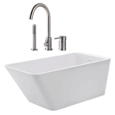 Randolph Morris Hannah 67 Inch Acrylic Contemporary Freestanding Bathtub Package RMBP17-67-BNF