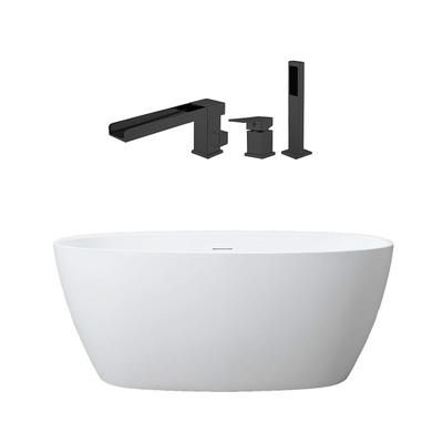 Randolph Morris Luna 67 Inch Acrylic Double Ended Freestanding Tub and Faucet Package RMD54-MBF5