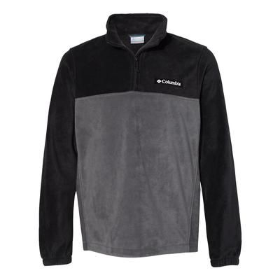 Columbia 1620191 Men's Steens Mountain Half-Zip Fleece Jacket in Black/Grill size Small | Polyester 162019