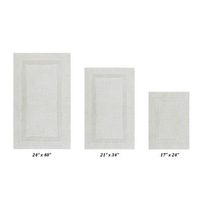 Lux Collectionis Bath Mat Rug 3 Piece Set (17" x 24" | 21" x 34" | 24" x 40") by Better Trends in Ivory