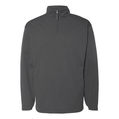 Badger Sport 1480 Adult 1/4-Zip Polyester Pullover Fleece Jacket in Graphite Grey size XL BG1480