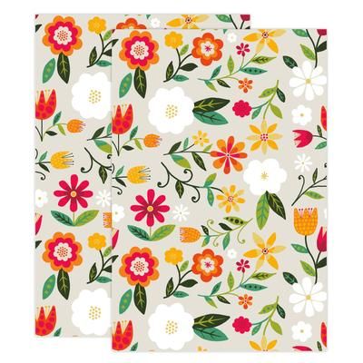 Designer Print Towel Set/2 by Mu Kitchen in Multi Floral